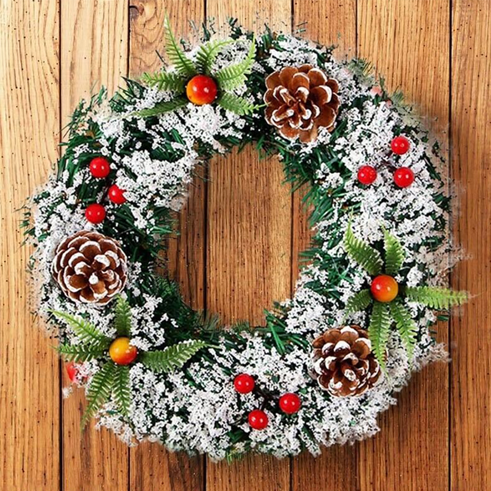 1X Christmas Wreath Hanging Garland Xmas Party Ornament Outdoor Wall Decors 20CM