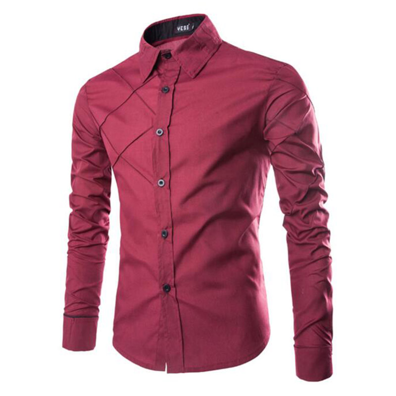 mens slim fit long sleeve tops