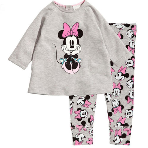 Kinder Mädchen Jungen Minnie Mickey Maus Pyjamas Nachtwäsche Outfits Set Neu