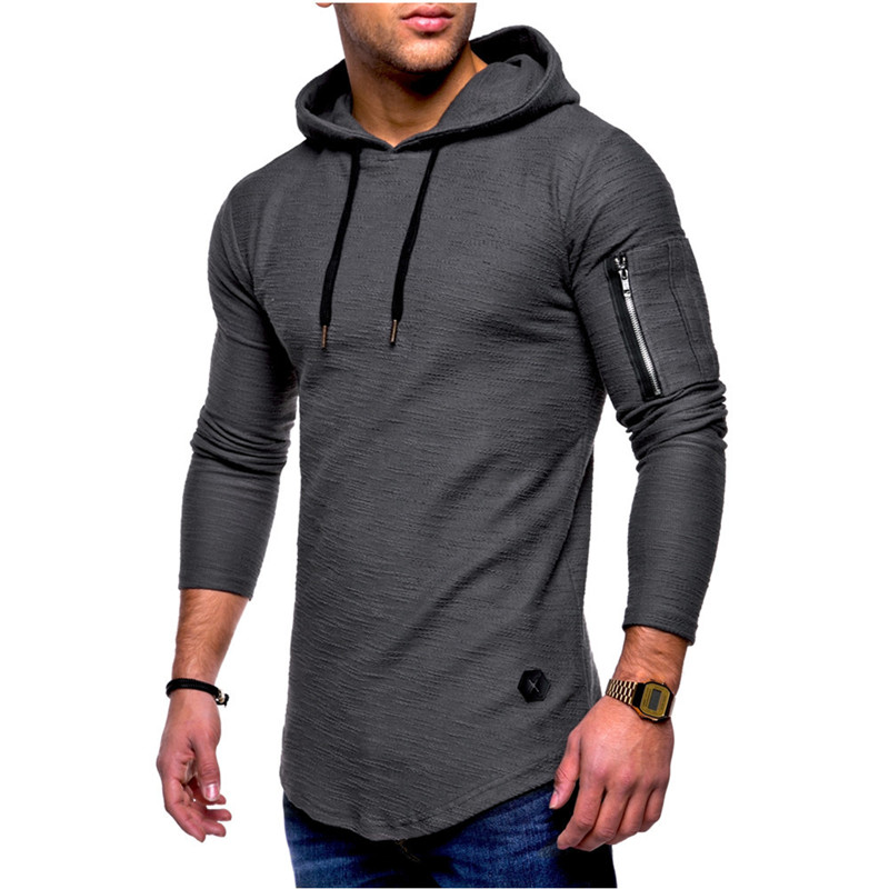 Hooded Athletic Long Sleeve Shirts for Men