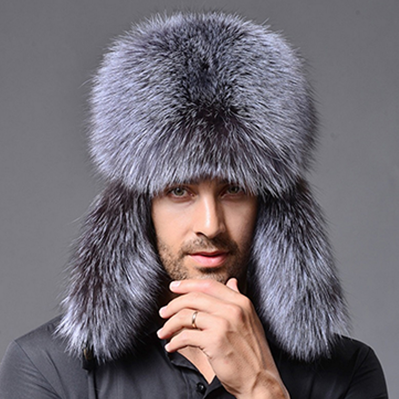 Mens Thick Ushanka Russian Winter Fur Leather Thermal Cossack Trapper