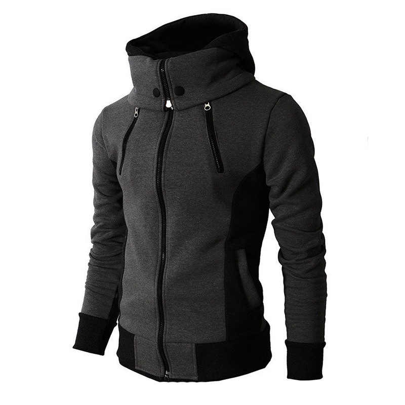 Fashion Mens Zip Up Thick Fleece Fur Lined Hoodie Man Winter Warm Ski