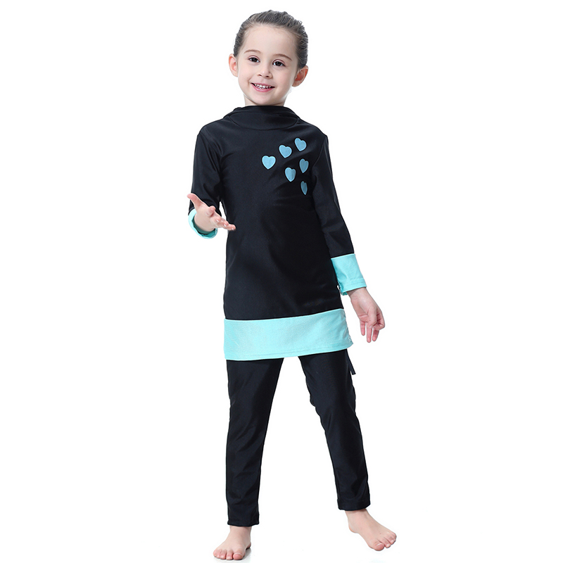 MUSLIM ISLAMIC BURKINI Swimwear Kids Girls Full Cover Swimming Costume ...