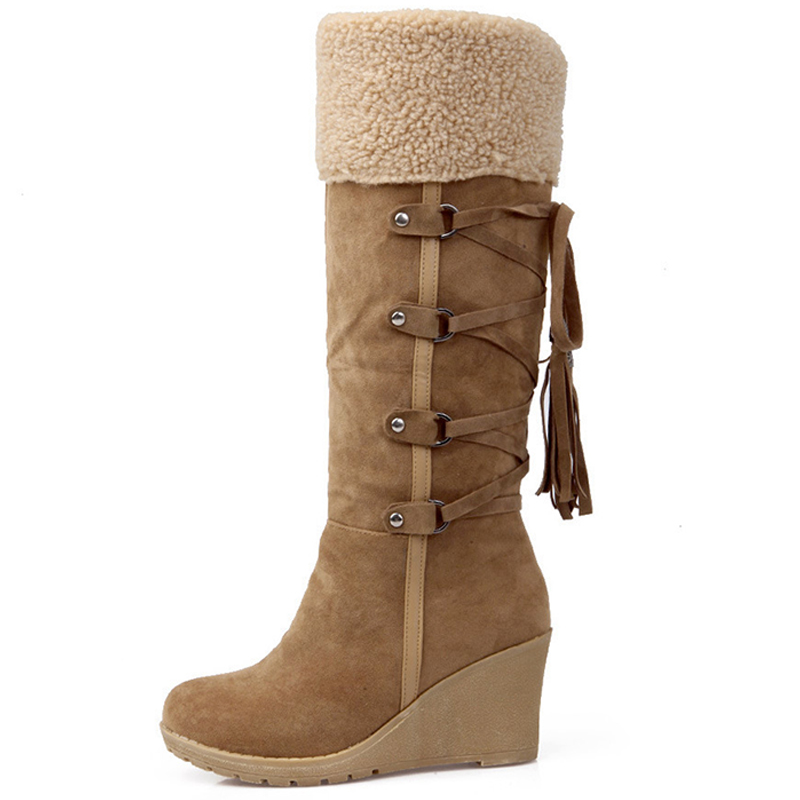 warm winter knee high boots