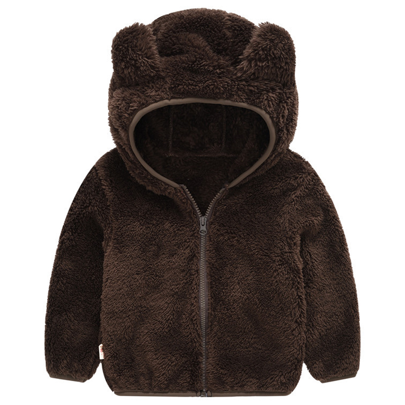 Kids Girls Boys Teddy Bear Hoodie Jacket Coat Winter Fur Fleece Hooded Outwear