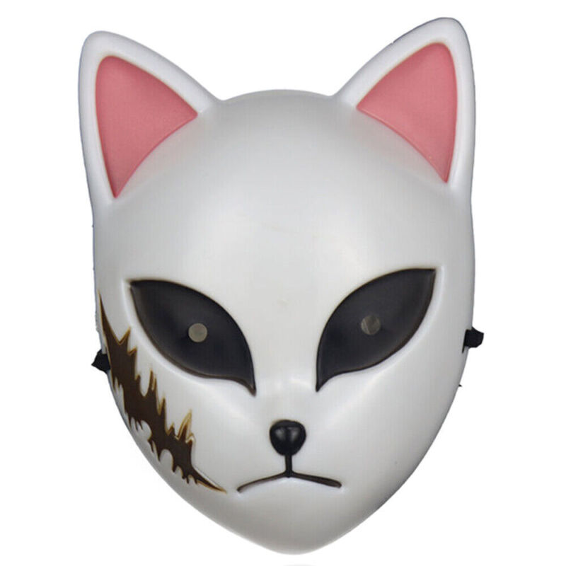 ADULTS JAPANESE FOX Mask Kimetsu No Yaiba Face Cover Party Cosplay