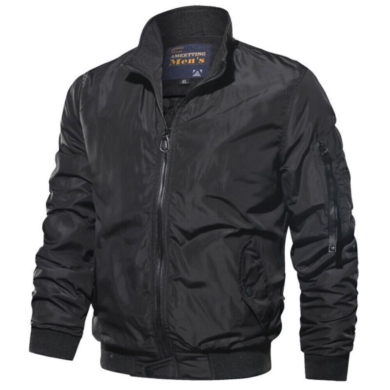 MENS MILITARY BOMBER Jacket Army Pilot Work Coat Casual Windproof
