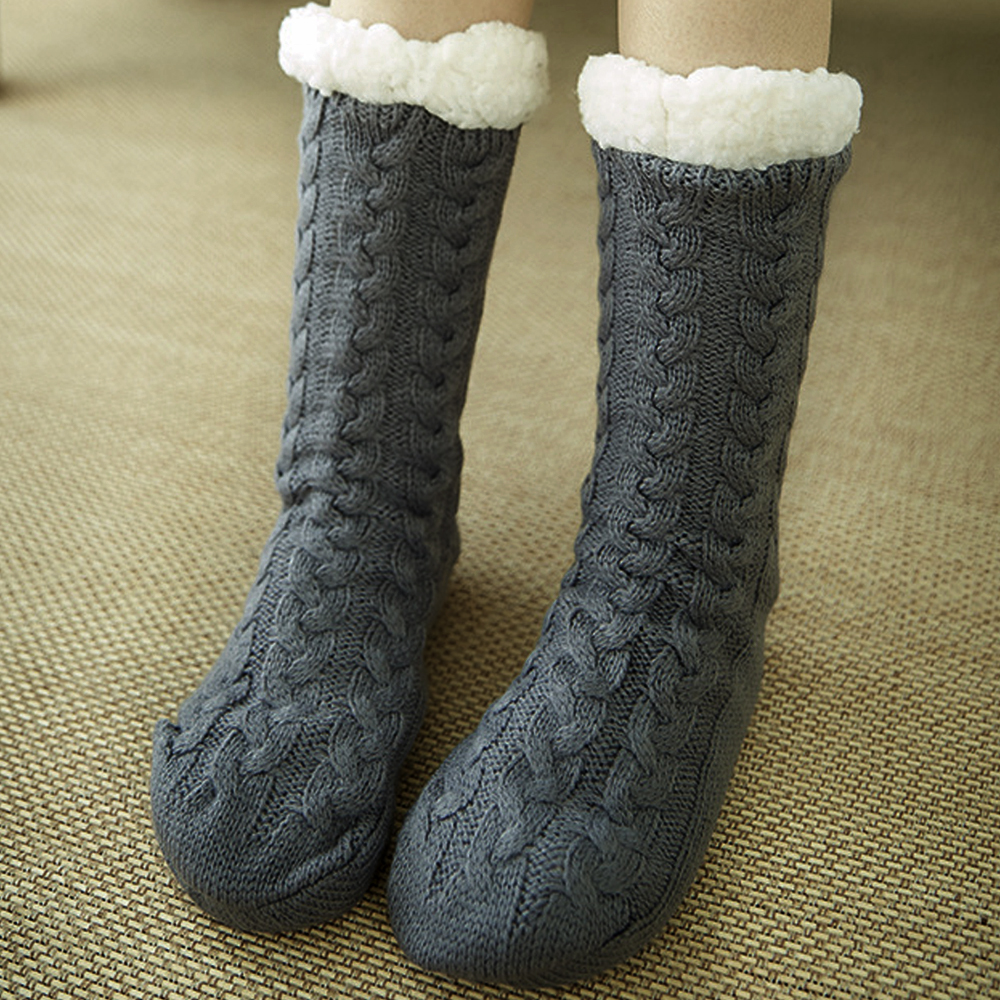 Winter Warmer Thick Fluffy Non Slip Grip Soft Fur Socks Hosiery Lounge Bed Home