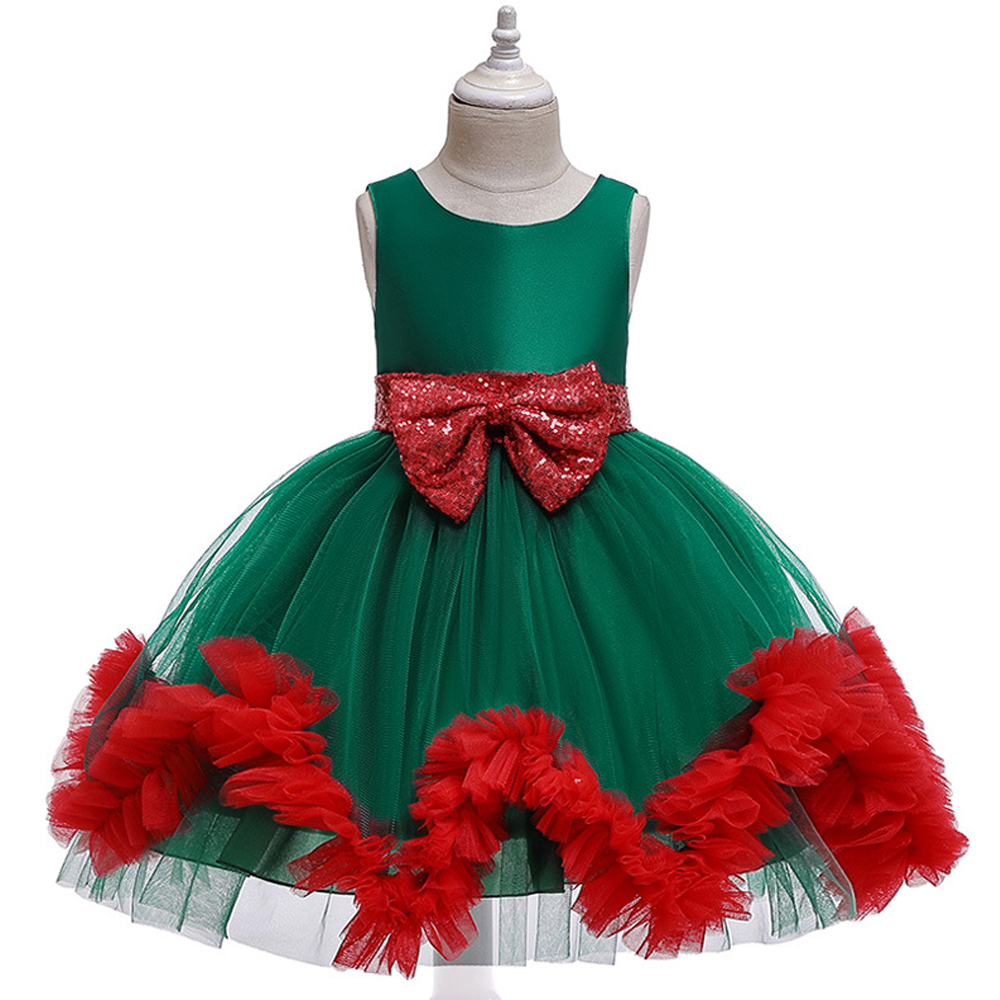 Зеленое платье для девочки на новый год