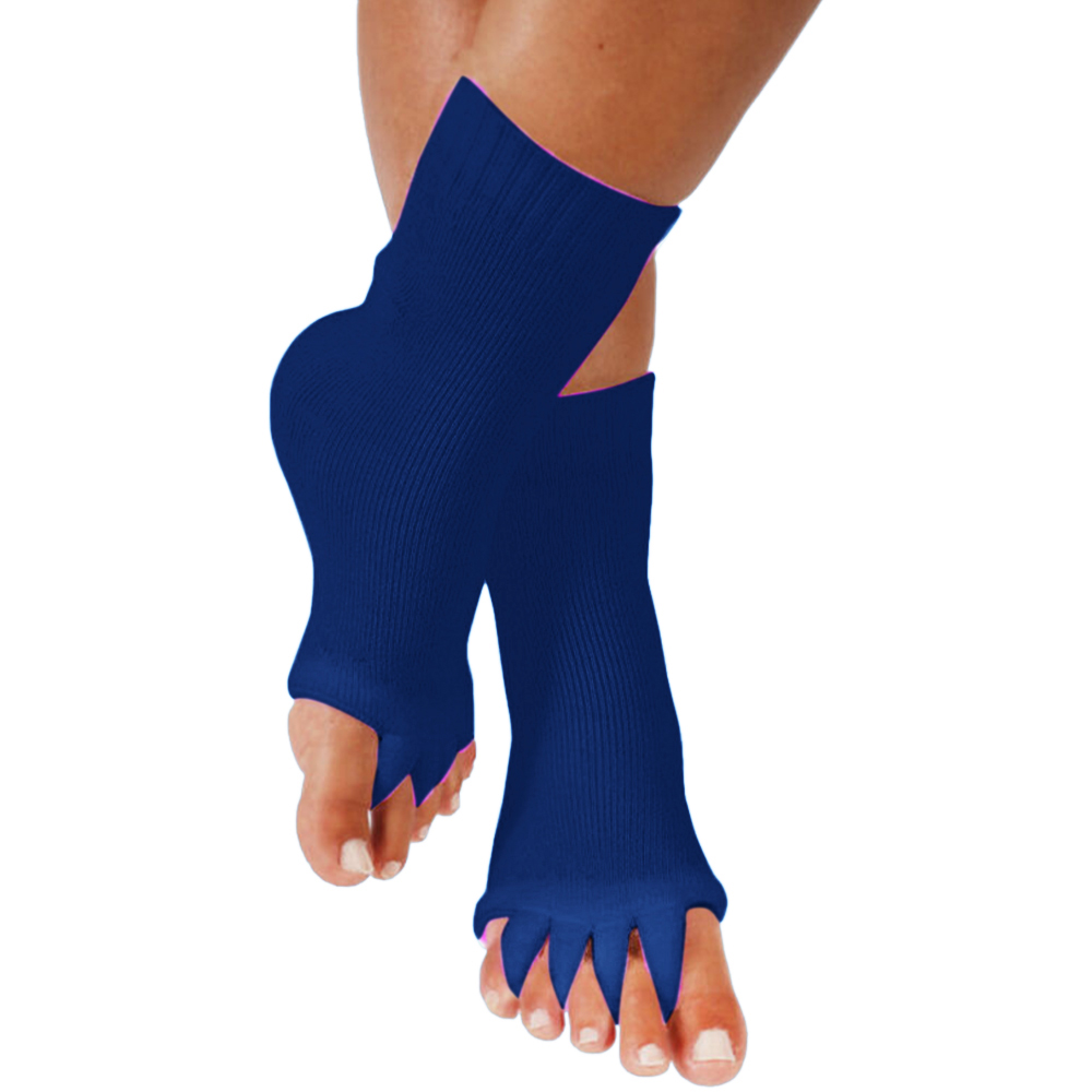 Beikoard Puro Algodón Yoga Dedos Calcetines,Algodón Yoga Gimnasio No Slip Masaje Toe Calcetines Full Grip Calcetines Talón 
