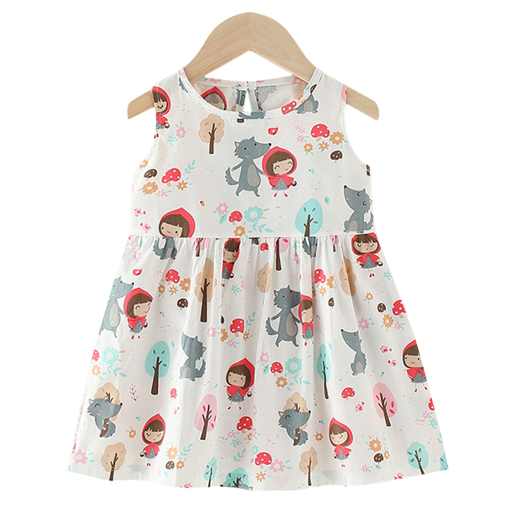 Kids Baby Girls Summer Dress Sleeveless Tank Dress Casual Floral Swing Sundress/