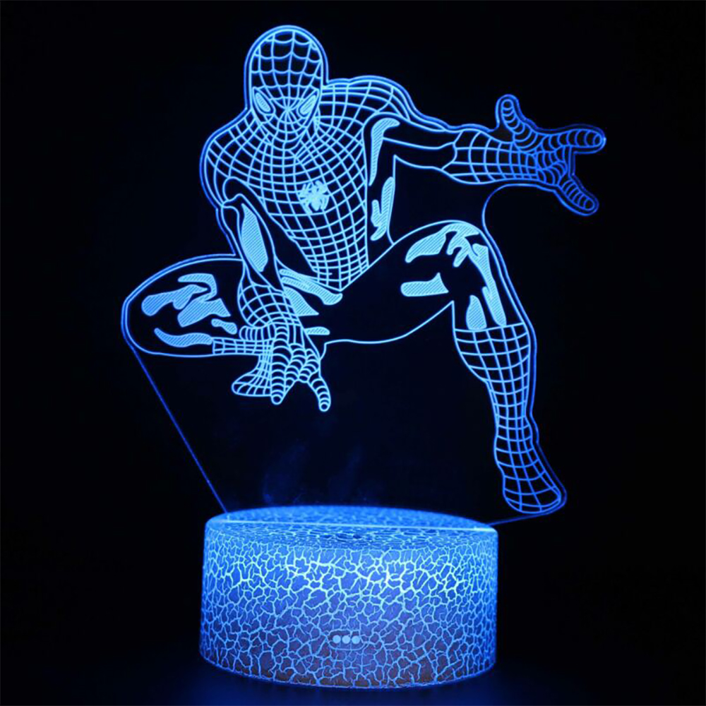 Spider-Man 3D LED 7 Colour Night Light With Colors Changing Desk Table Lamp Kid 