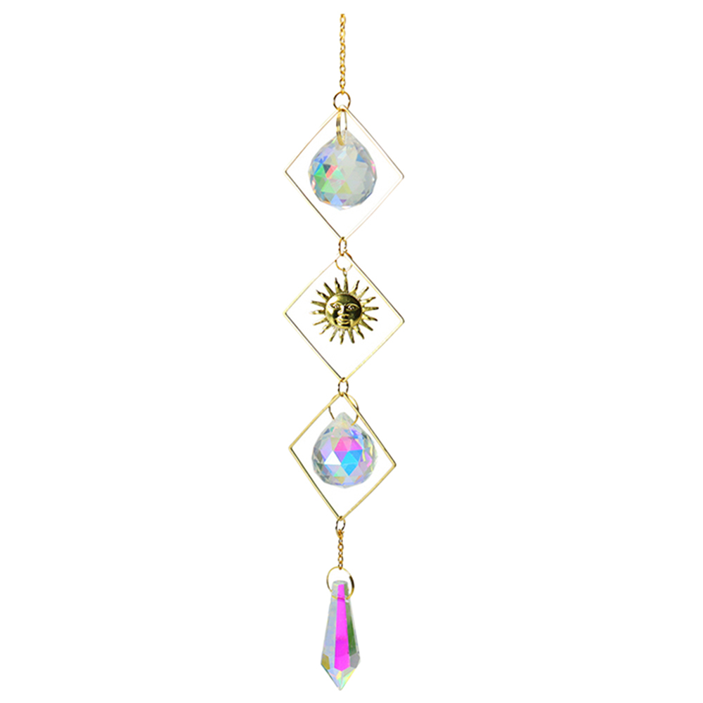 H&D Green Hanging Suncatcher Crystal Prism Ball Pendulum Feng Shui Pendant 