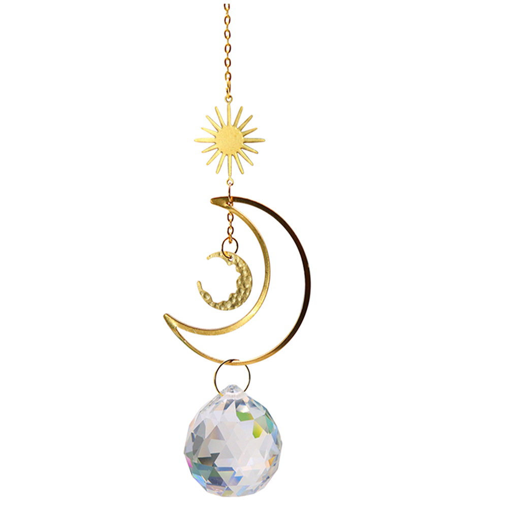 H&D Green Hanging Suncatcher Crystal Prism Ball Pendulum Feng Shui Pendant 