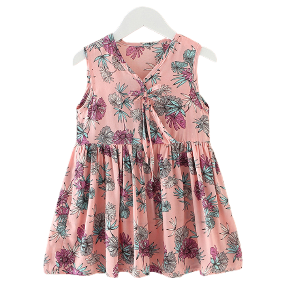 Kids Girls Flamingo Printed Dress Summer Sleeveless Party Swing Dresses Clothes 