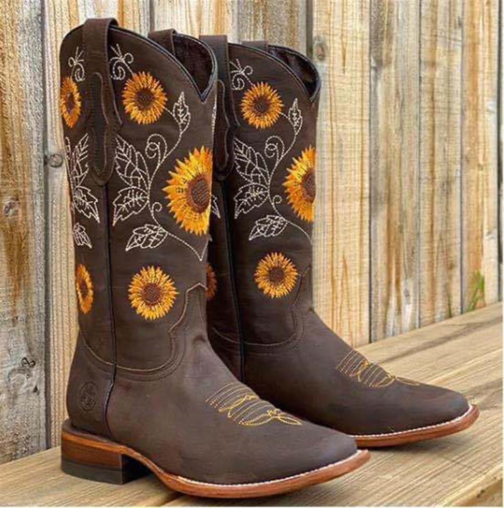 sunflower cowgirl boots wide calf