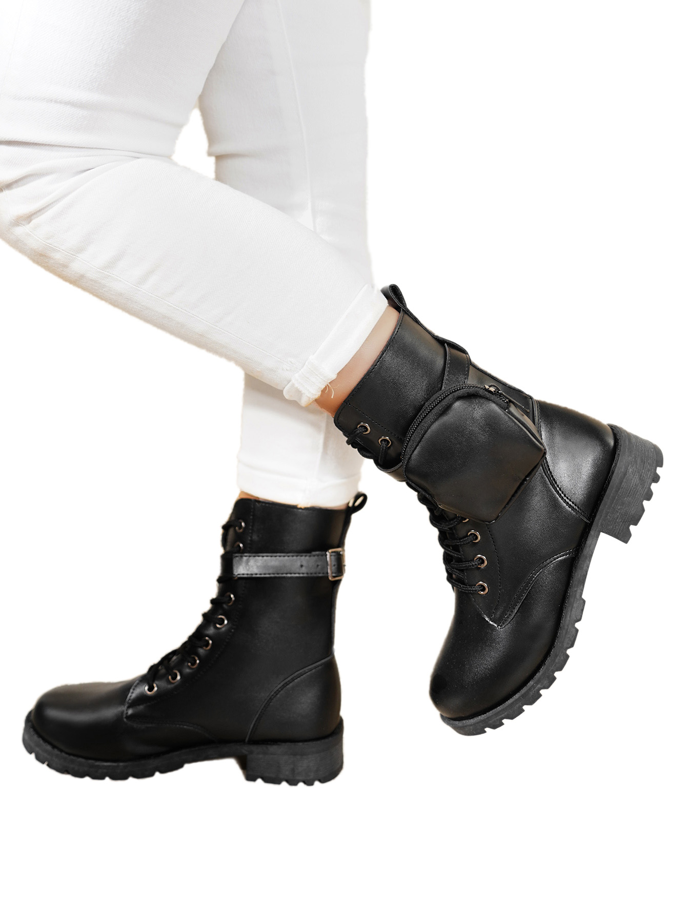 mid calf chunky boot