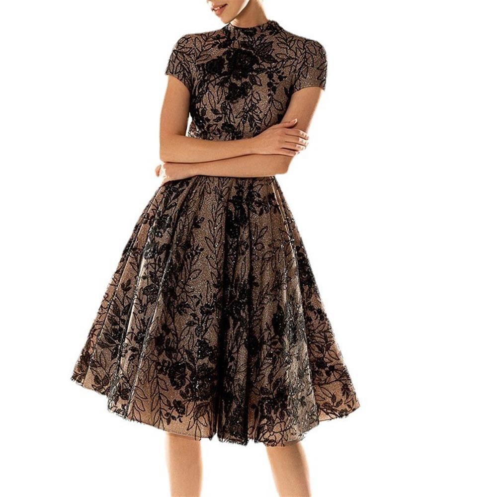 Short Sleeve Plested Midi Dress Formal 