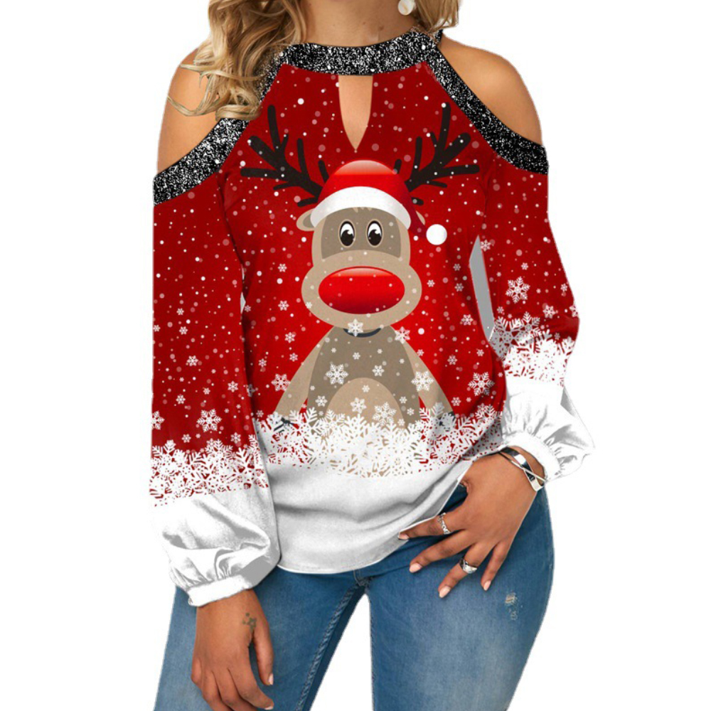 Cold shoulder 2025 christmas jumper