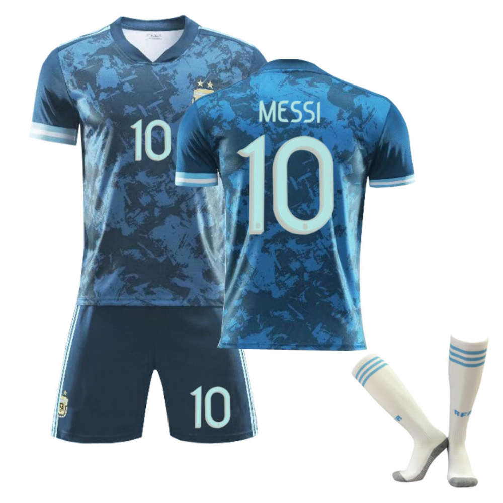 10 Messi Heimtrikot Fanversion Kinder Fußballtrikot Fußball Kurzarm Anzugtrikot 