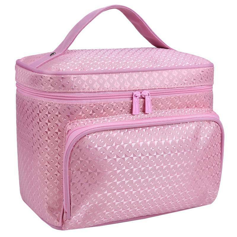 thumbnail 54  - Portable Womens Make Up Storage Zip Vanity Case Cosmetic Travel Beauty Wash Bag