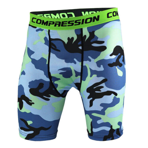 Men Sports Gym Compression Bottom Camouflage Shorts Pant Stretch Underwear