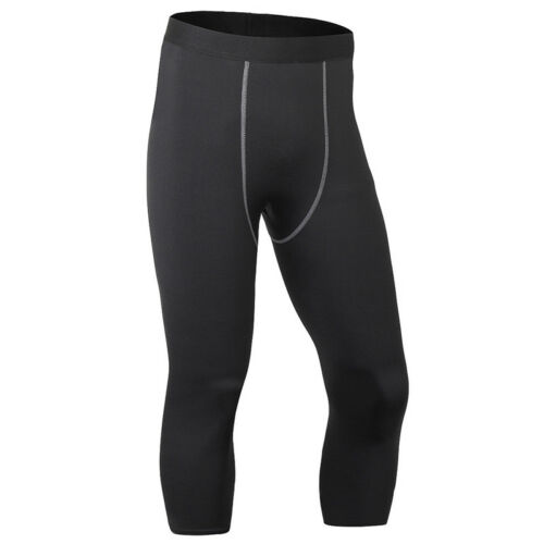 Details about   Mens Compression Leggings Running Workout Pants 3/4 Cropped Base Layers Trousers 