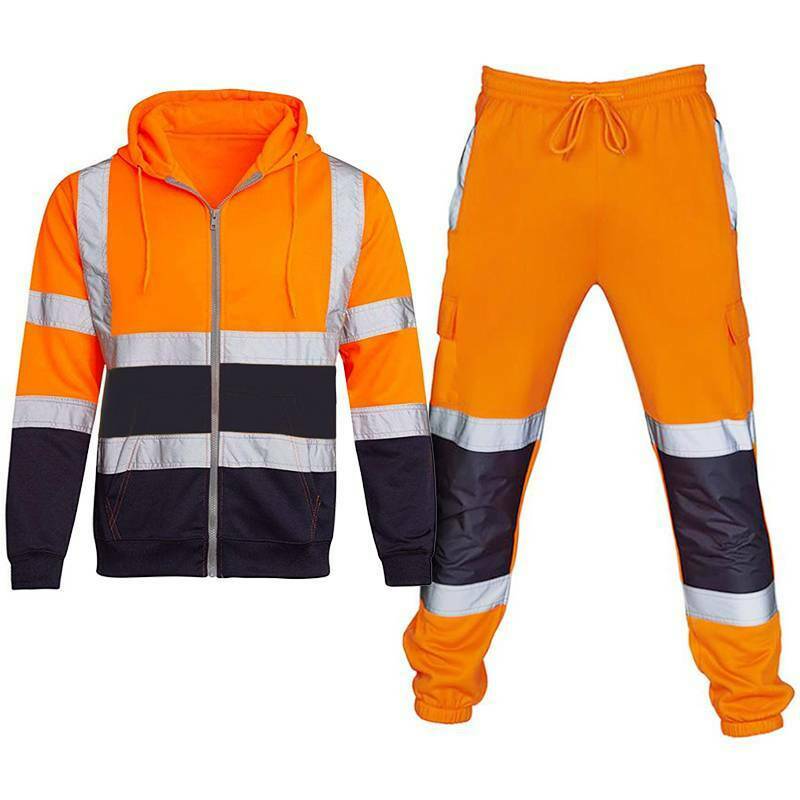 Trousers Work Tracksuit Details about   Mens Hi Vis Visibility Reflective Jacket Hoody Coat 