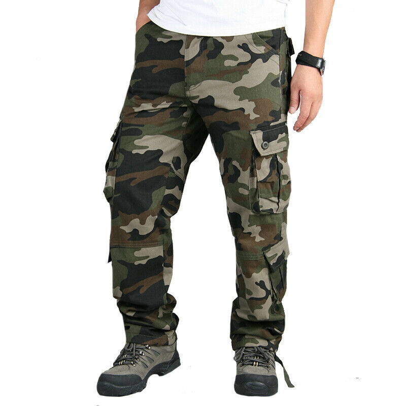 mens army cargo camo combat trousers