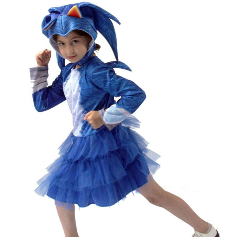 Sonic The Hedgehog Cosplay Kostüm Party Kinder Jumpsuit Kleid Outfit Weihnachten 