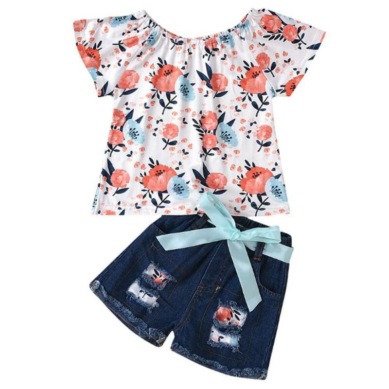Toddlers Kid Girl Baby T-Shirt Tops Pants/Shorts/Skirt Clothes Age 1 2 ...