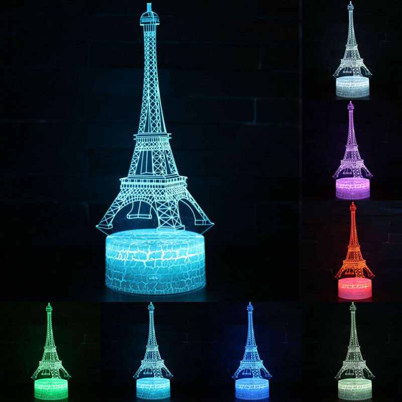 thumbnail 71  - 3D illusion Night Light LED Table Desk Lamps 7 Colour Change Kids Birthday Gifts
