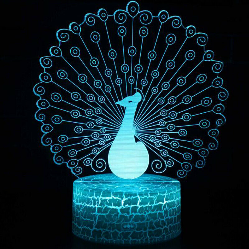 thumbnail 31  - 3D illusion Night Light LED Table Desk Lamps 7 Colour Change Kids Birthday Gifts