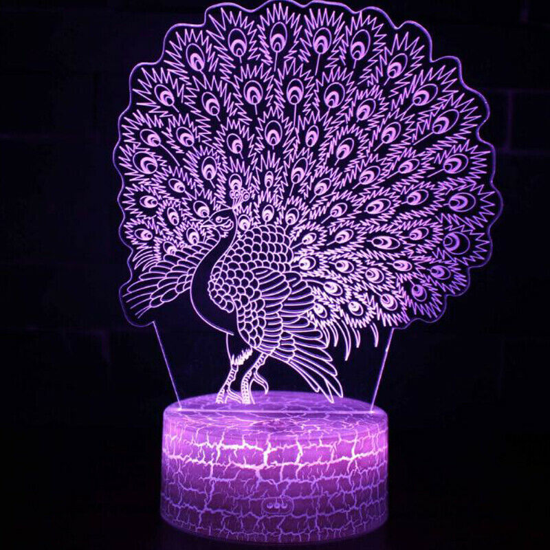 thumbnail 29  - 3D illusion Night Light LED Table Desk Lamps 7 Colour Change Kids Birthday Gifts