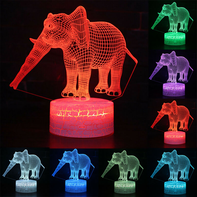 thumbnail 32  - 3D illusion Night Light LED Table Desk Lamps 7 Colour Change Kids Birthday Gifts