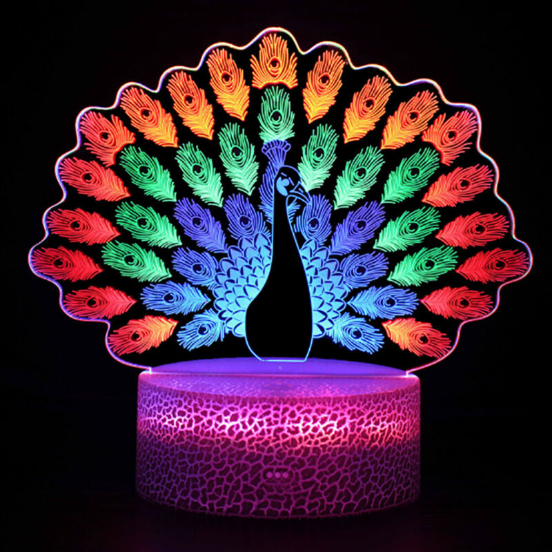 thumbnail 93  - 3D illusion Night Light LED Table Desk Lamps 7 Colour Change Kids Birthday Gifts