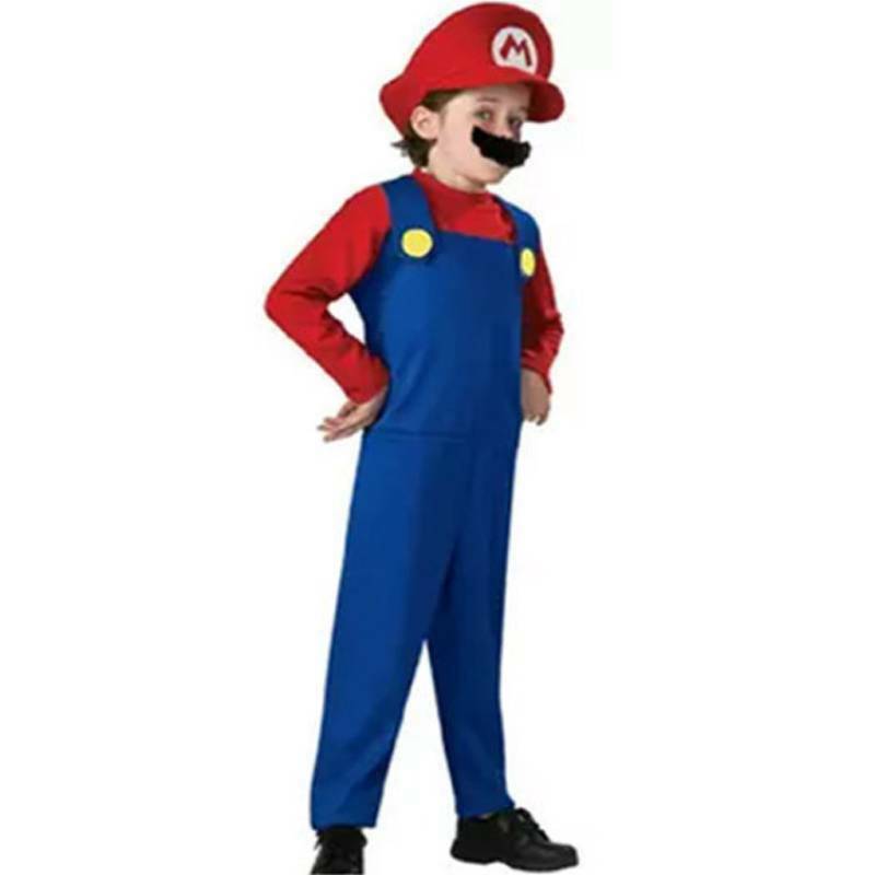 Kinder Super Mario & Luigi Spiel Cosplay Kostüm Karneval Faschings Cospaly Party 