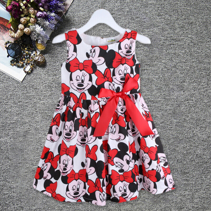 Kinder Mädchen Minnie Maus Tutu Kleider Mini Tüll Kleid Partykleid Abendkleid 