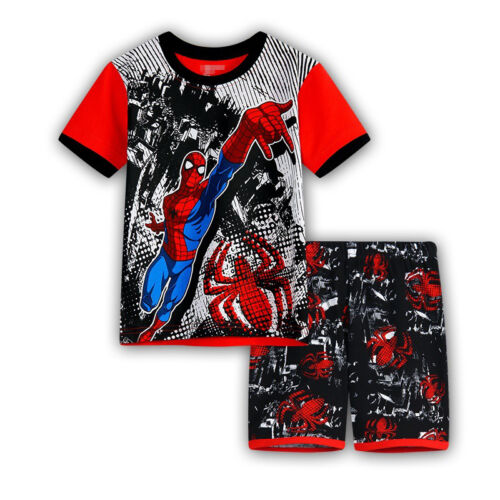 Kids Boys Girls Short Sleeve T-shirt Pyjamas Nightwear Superhero Sleepwear Sets 