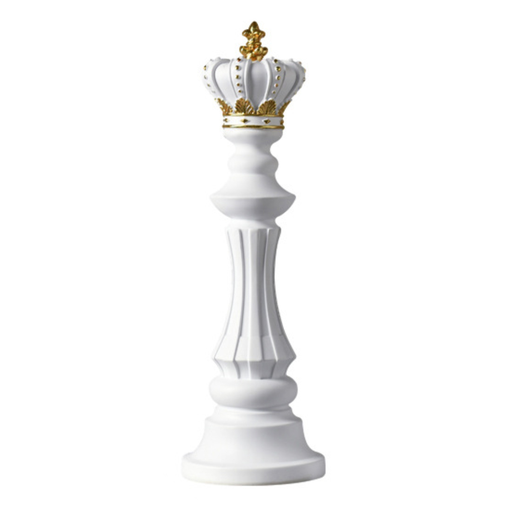 RESIN CHESS FIGURINE King Queen Knight Chessman Statues Home Decor Desk