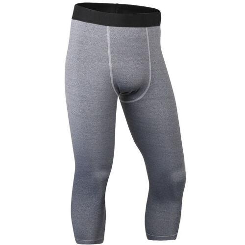 Details about   Men Compression Legging Running Basketball 3/4 Cropped Base Layer Tight 