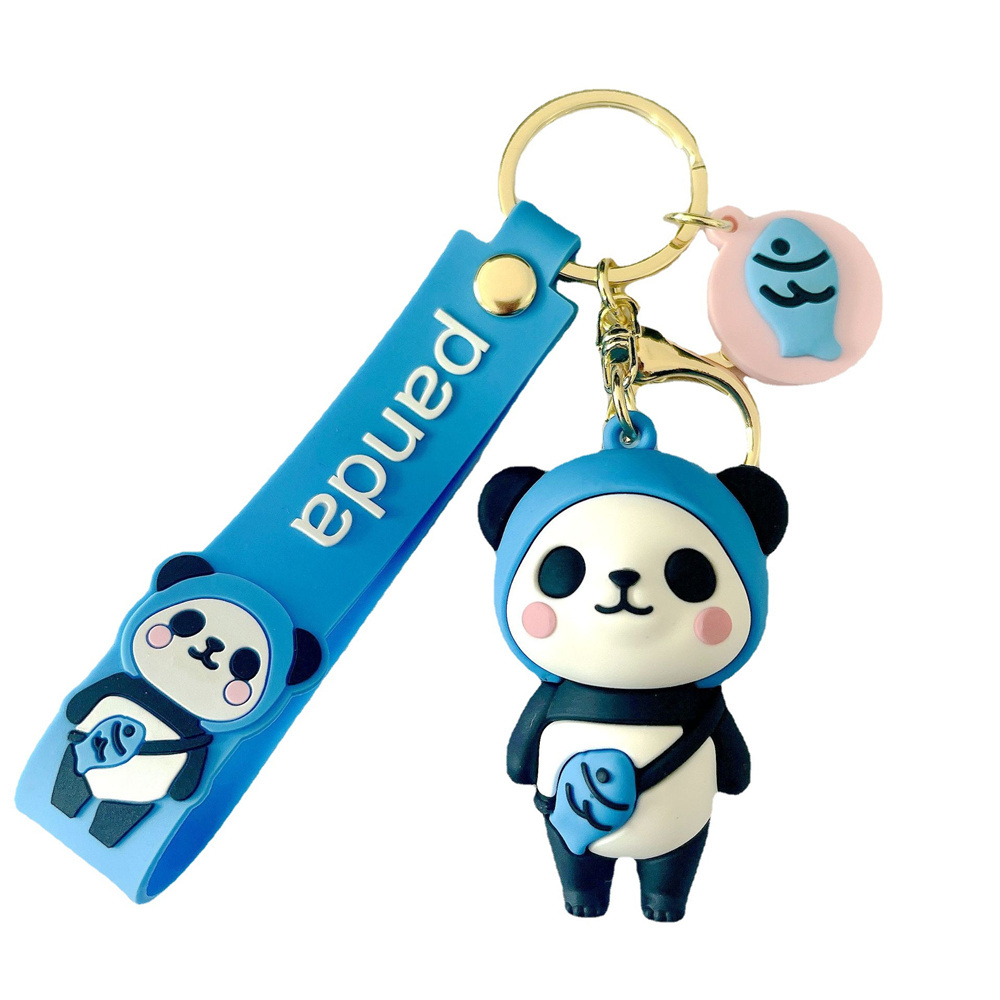 thumbnail 14  - Cute Silicone Cartoon Panda Keychain Keyring Bag Kawaii Pendant Key Ring Chain