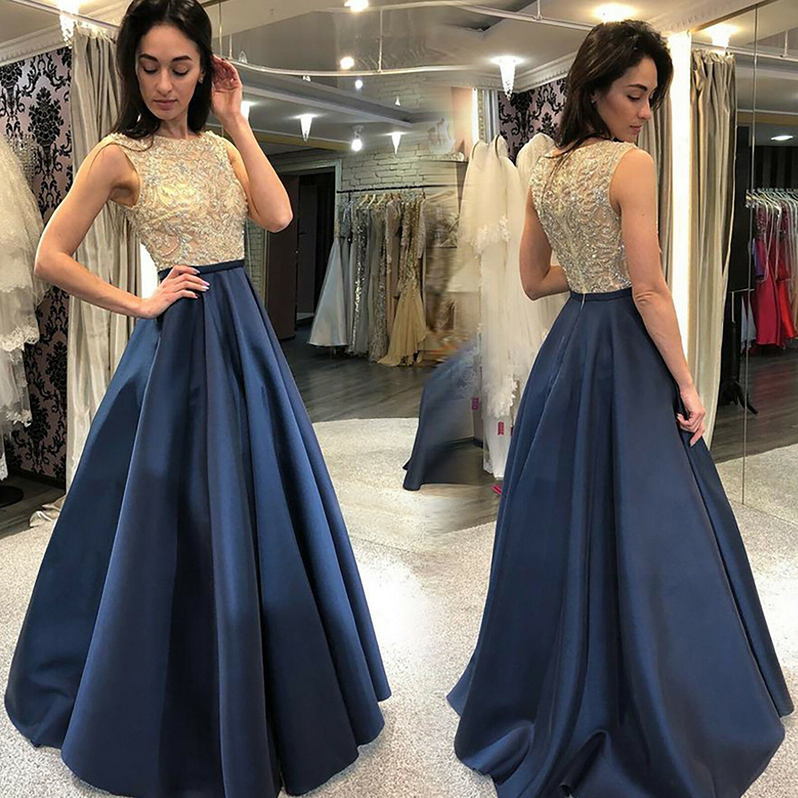 Womens Wedding Evening Dress Cocktail Ball Gown Party Prom Bridesmaid Bodycon UK 