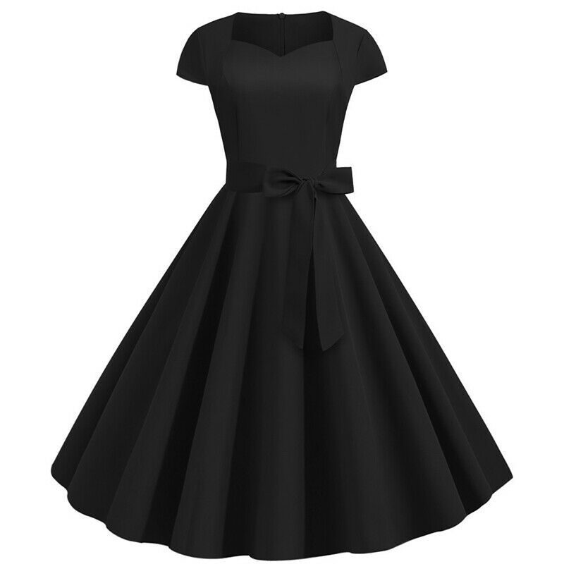 UK Womens Vintage Rockabilly Swing Skater Dresses Evening Party Cocktail Prom 
