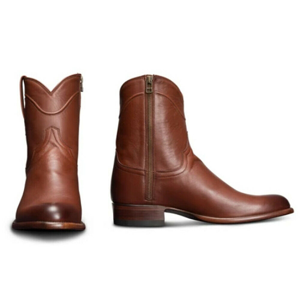 side zipper mens cowboy boots