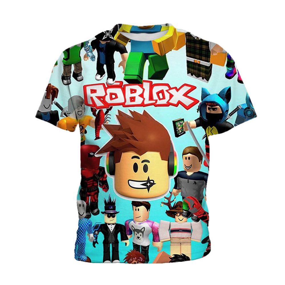 Thombase Boys T-Shirts 3D Roblox Cartoon T-Shirt Family Games Tops