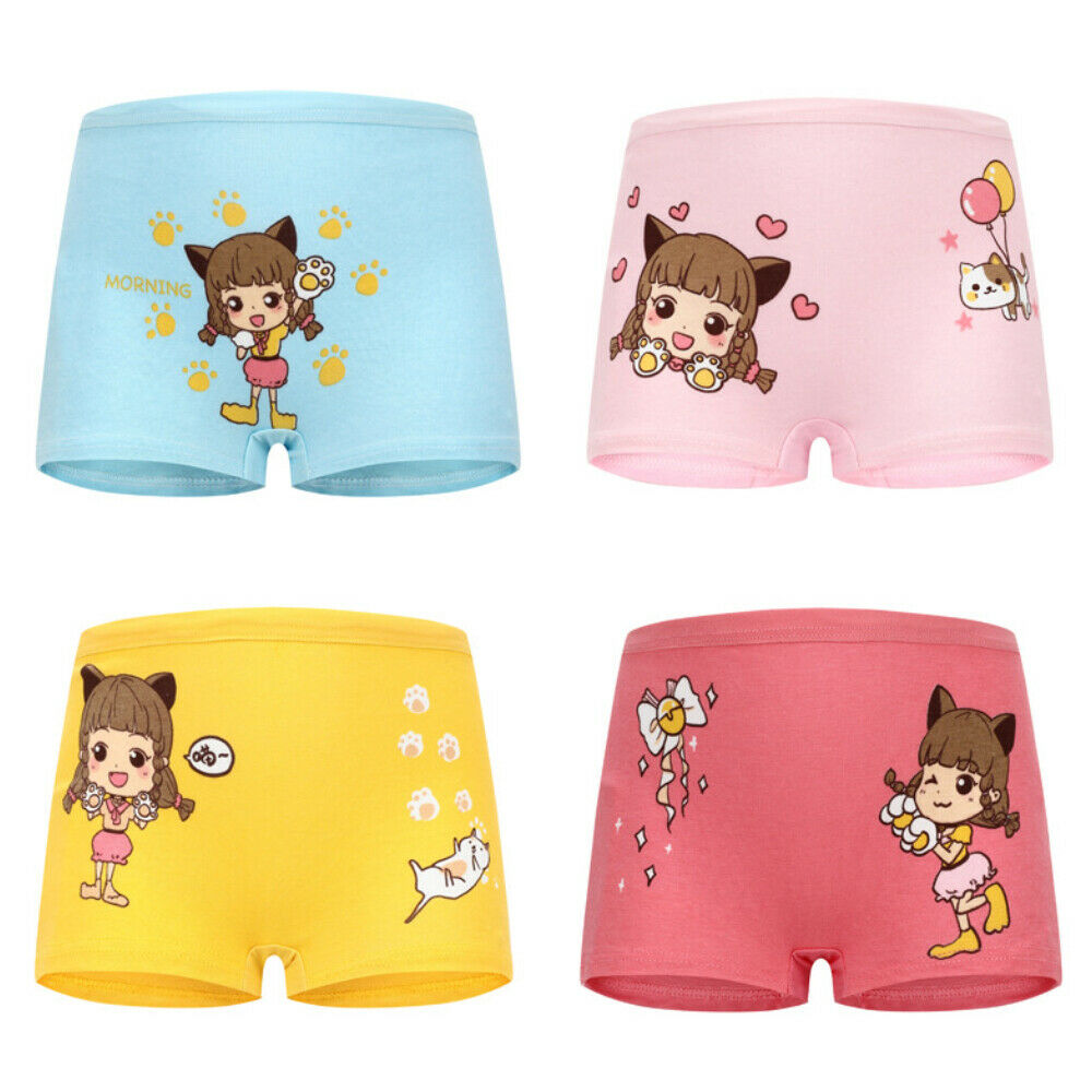 Kids Girls Cute Cartoon Random Pair Boxer Shorts Briefs Knickers Underwear  Pants