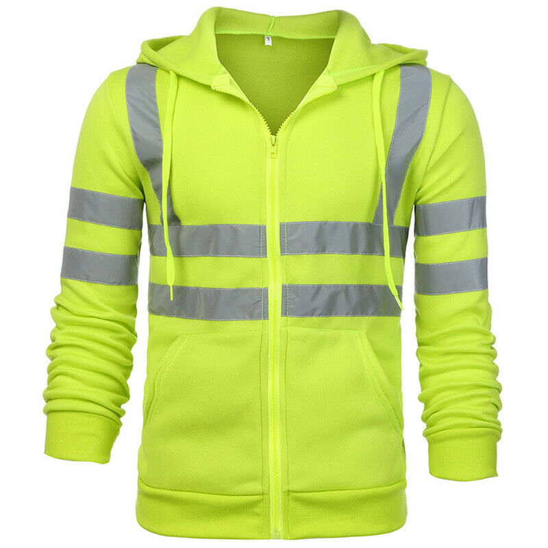Hi Vis Sweatshirt High Viz Visibility Vest Waistcoat Safety Work Jacket T-shirts 