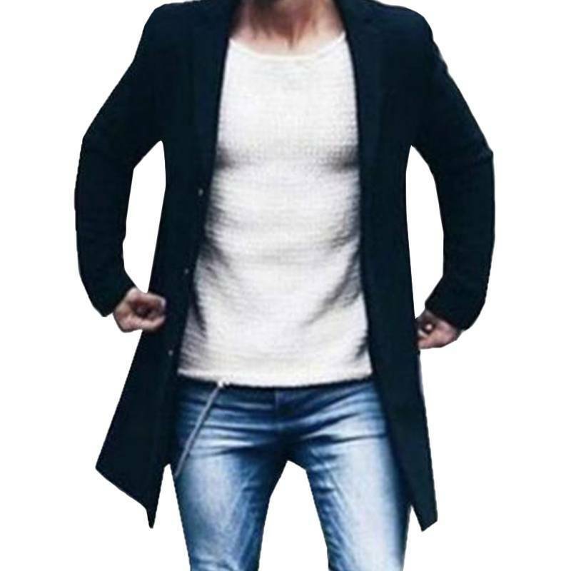 Mens thigh sale length coat