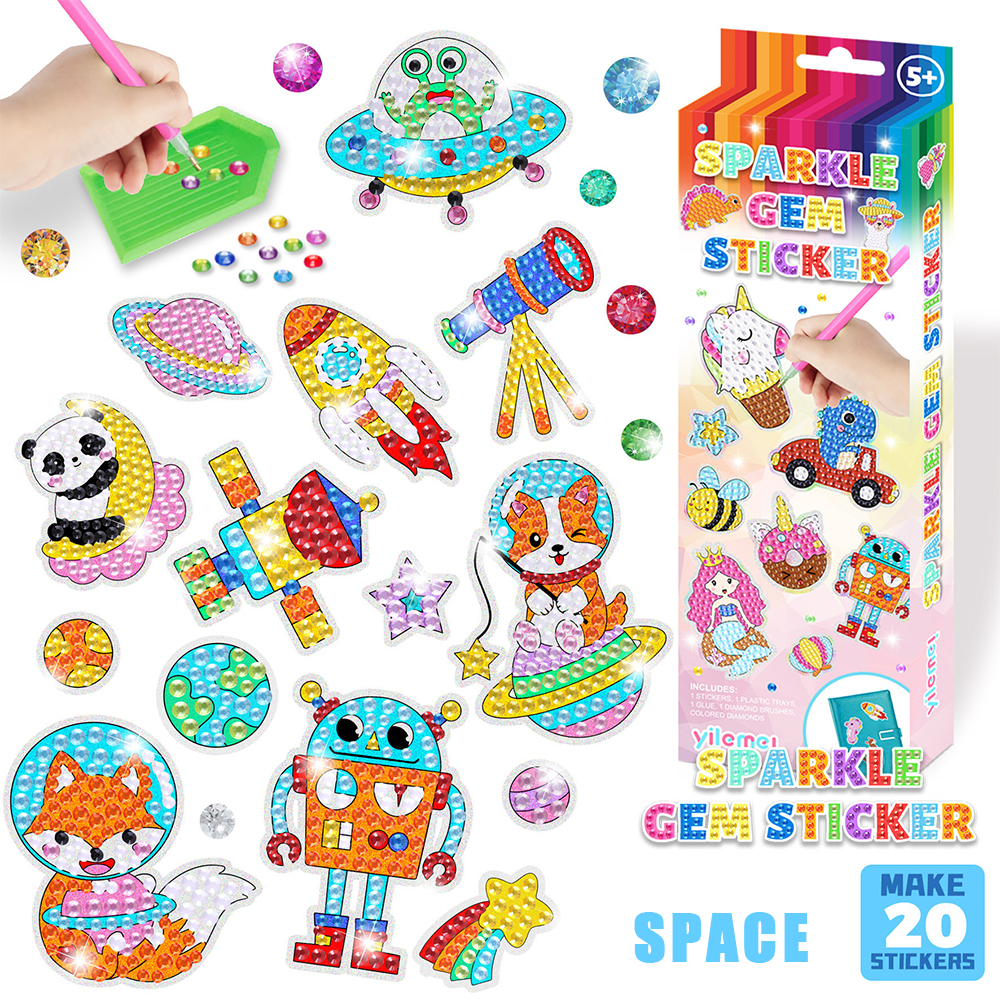 Big Gem Diamond Painting Stickers Arts and Crafts Kit for Kids Ages 8-12  Magical Stickers and Suncatchers Craft Kits Supplies for Diy Boy Girl Kid